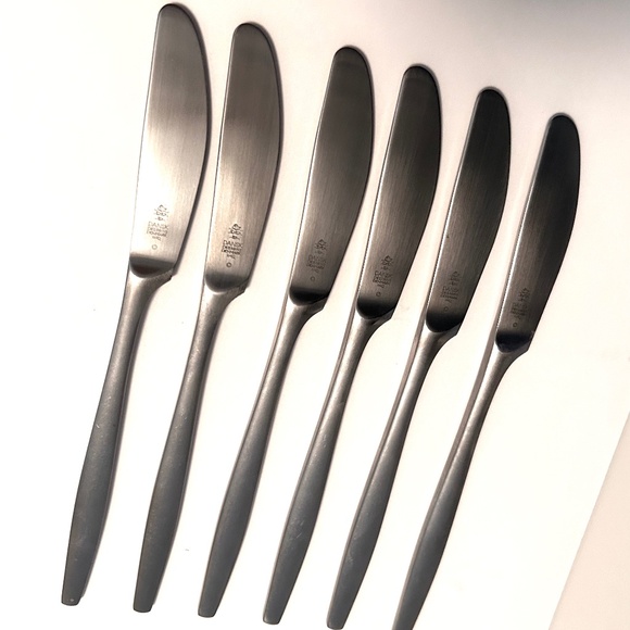 Set of Vintage Dansk Variation V Finland Mid Century Modern  MCM 6 DANSK Denmark Jens Quistgaard VARIATION V Stainless Butter Knives